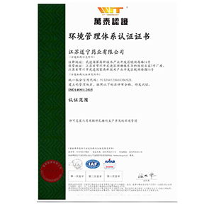 环境管理体系认证证书